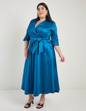 Vestido crop de fiesta Ema Valdemossa Curvy escote V