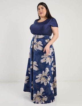 Vestido maxi de fiesta Ema Valdemossa Curvy escote redondo