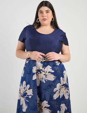 Vestido maxi de fiesta Ema Valdemossa Curvy escote redondo