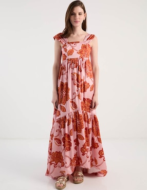 Vestido largo de fiesta Zomos By Sofia Simon escote cuadrado