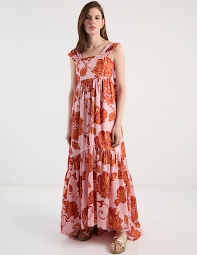 Vestido largo de fiesta Zomos By Sofia Simon escote cuadrado