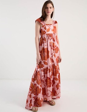Vestido largo de fiesta Zomos By Sofia Simon escote cuadrado