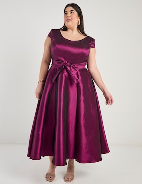 Vestido crop de fiesta Ema Valdemossa Curvy escote redondo