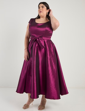 Vestido crop de fiesta Ema Valdemossa Curvy escote redondo
