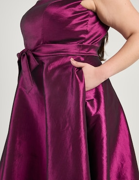 Vestido crop de fiesta Ema Valdemossa Curvy escote redondo