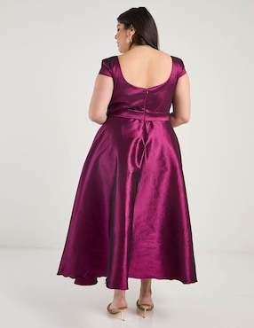 Vestido crop de fiesta Ema Valdemossa Curvy escote redondo
