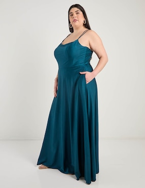 Vestido largo fiesta The Pattern escote espalda abierta