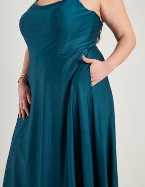 Vestido largo fiesta The Pattern escote espalda abierta