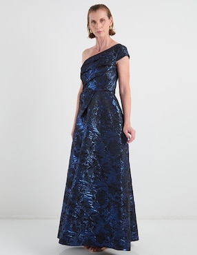Vestido maxi de fiesta Damaia Atelier escote asimétrico