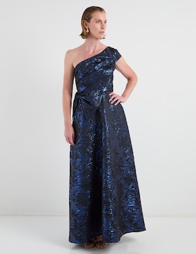 Vestido maxi de fiesta Damaia Atelier escote asimétrico