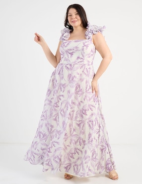 Vestido maxi de fiesta The Pattern escote cuadrado