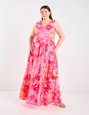 Vestido maxi fiesta The Pattern escote V