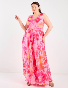 Vestido maxi fiesta The Pattern escote V