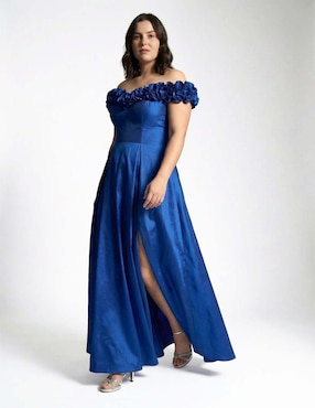 Vestido maxi de fiesta Ema Valdemossa Curvy escote bardot