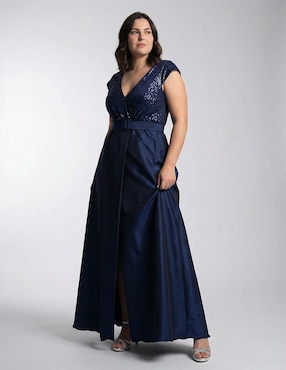 Vestido maxi de fiesta Ema Valdemossa Curvy escote V