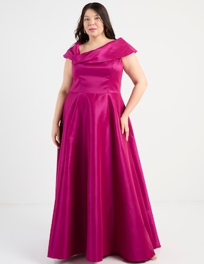 Vestido maxi de fiesta Ema Valdemossa Curvy escote bardot