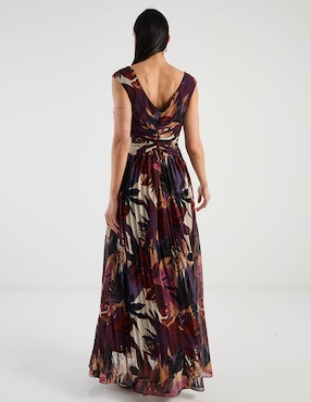 Vestido largo fiesta Karen Olivier escote V
