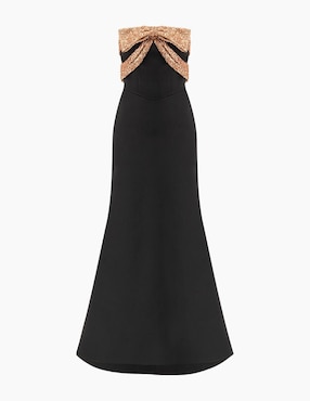 Vestido largo de fiesta Ivonne Couture escote cuadrado
