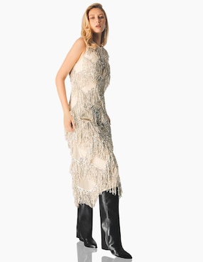 Vestido largo de fiesta Ivonne Couture escote redondo