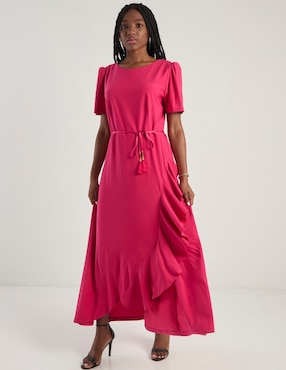Vestido largo fiesta Karen Olivier escote redondo