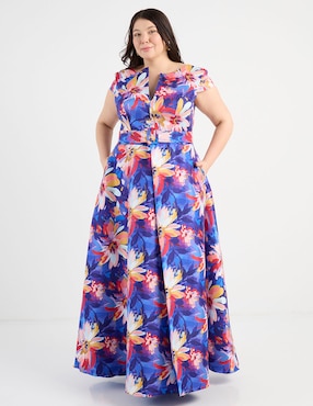 Vestido maxi de fiesta Ema Valdemossa Curvy escote V