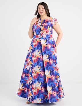Vestido maxi de fiesta Ema Valdemossa Curvy escote V