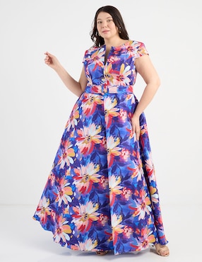 Vestido maxi de fiesta Ema Valdemossa Curvy escote V