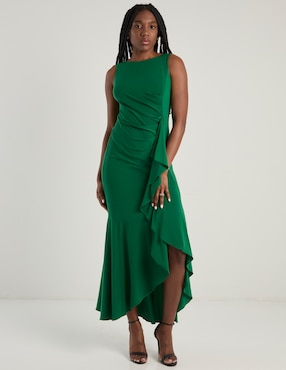 Vestido crop de fiesta Karen Olivier escote redondo
