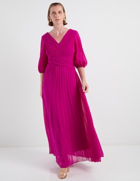 Vestido largo de fiesta Karen Olivier escote V