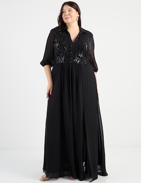 Vestido maxi fiesta Ema Valdemossa Curvy escote V