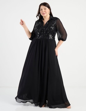 Vestido maxi fiesta Ema Valdemossa Curvy escote V