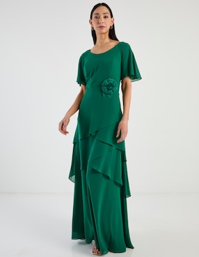 Vestido maxi de fiesta Damaia Atelier escote redondo