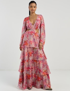 Vestido maxi de fiesta Rue escote V
