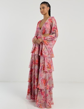 Vestido maxi de fiesta Rue escote V