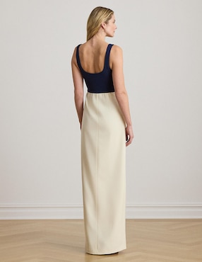 Vestido maxi de fiesta Lauren Ralph Lauren escote cuadrado