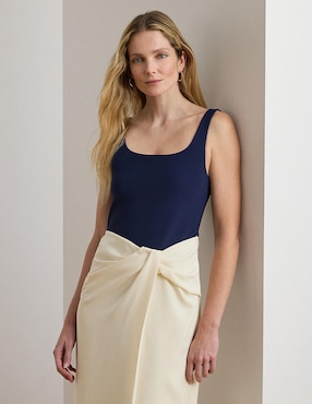 Vestido maxi de fiesta Lauren Ralph Lauren escote cuadrado