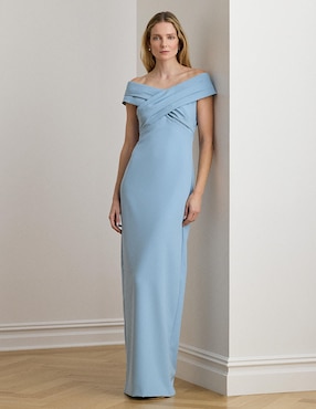 Vestido maxi de fiesta Lauren Ralph Lauren escote bardot