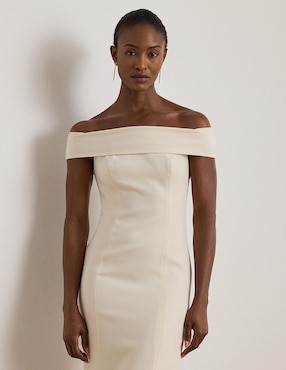Vestido maxi de fiesta Lauren Ralph Lauren escote bardot