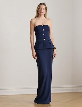 Vestido maxi de fiesta Lauren Ralph Lauren escote medio