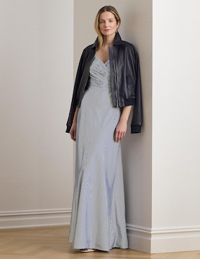 Vestido maxi de fiesta Lauren Ralph Lauren espalda cruzada