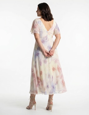 Vestido midi de fiesta The Pattern escote V