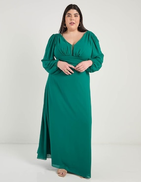Vestido largo de fiesta The Pattern escote profundo