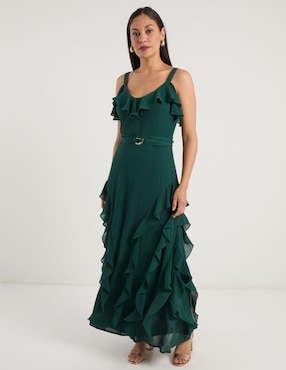 Vestido largo de fiesta Karen Olivier escote V