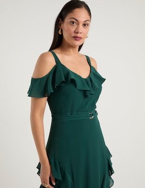 Vestido largo de fiesta Karen Olivier escote V