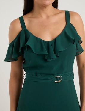 Vestido largo de fiesta Karen Olivier escote V