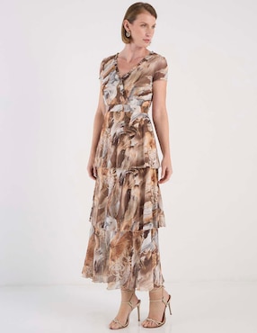 Vestido largo de fiesta Karen Olivier escote V