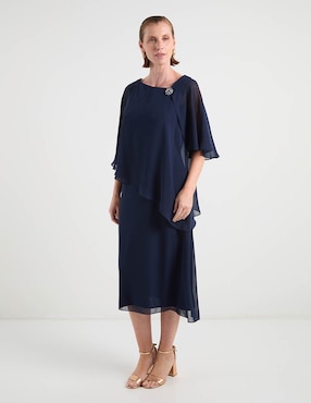 Vestido midi de fiesta Damaia Atelier escote asimétrico