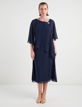 Vestido midi de fiesta Damaia Atelier escote asimétrico
