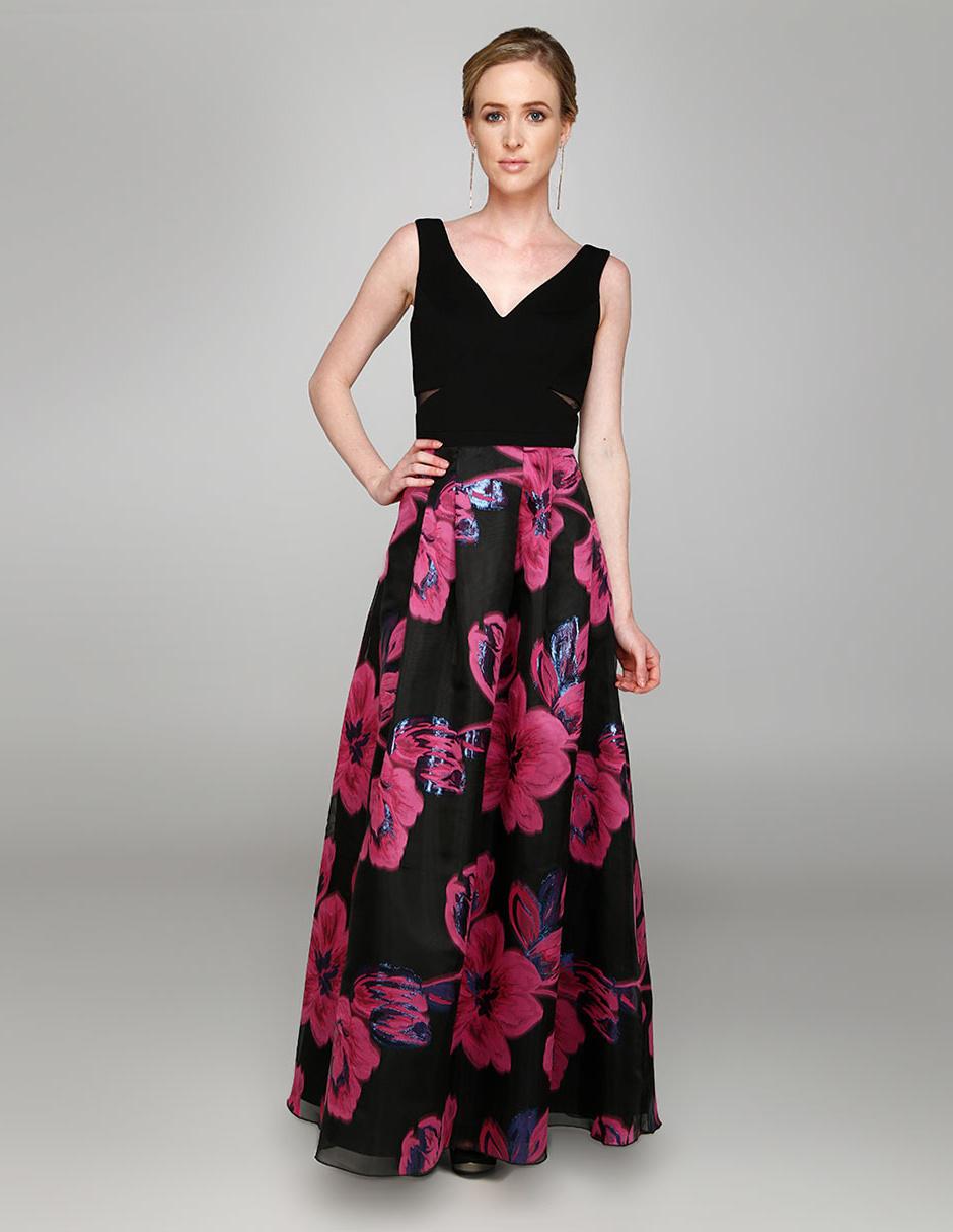 Vestido de la Paix con diseño floral negro noche | Liverpool.com.mx
