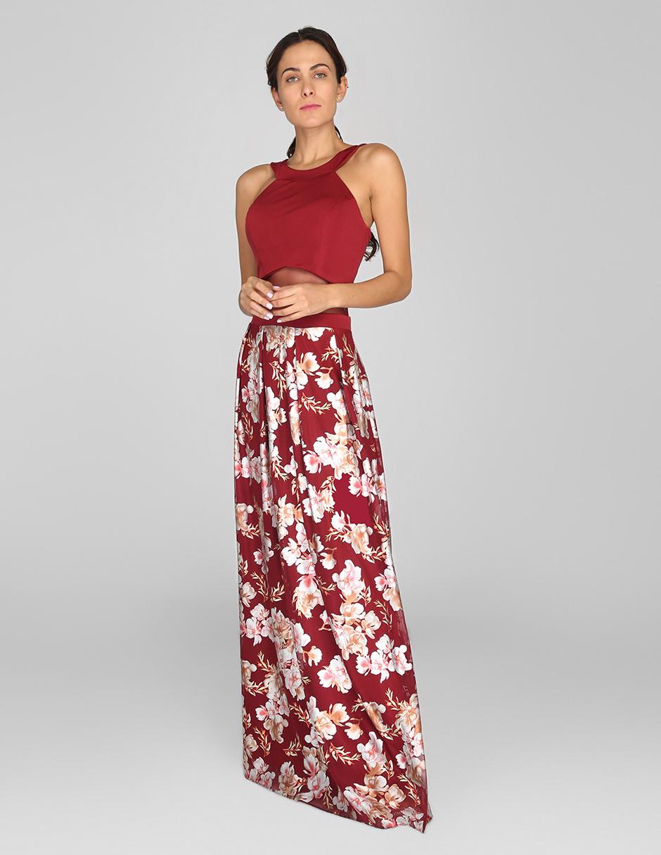 Vestido de fiesta Rue de la Paix rojo con diseño floral en Liverpool